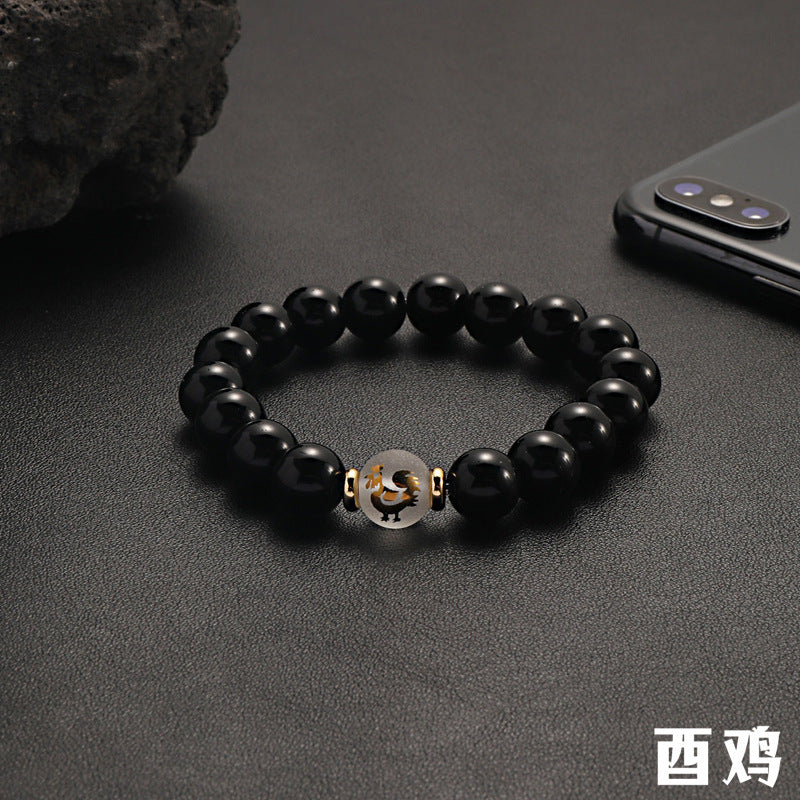 Wholesale Zodiac Black Beaded Bracelet
